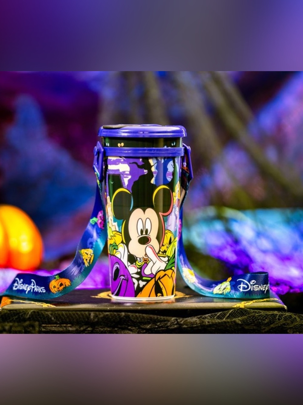 Disney Halloween Tumbler with Lid and Strap